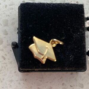 Gold charm pendant GRADUATION graduate grad diploma degree engravable